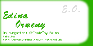 edina ormeny business card